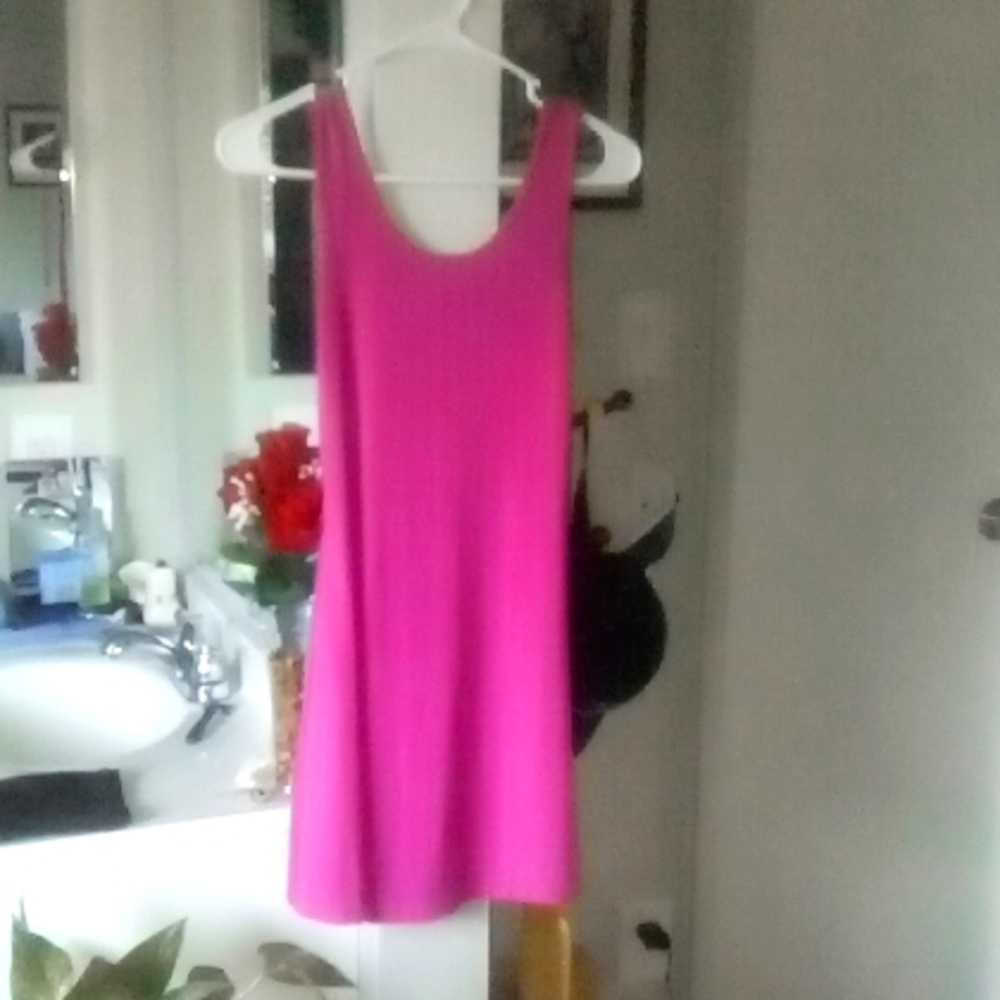 Newport news " baby-doll dress" sz. Med. Med-deep pink.(sleeveless)